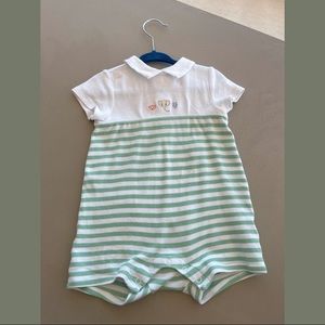 Janie and jack striped collared onesie 6-12 months